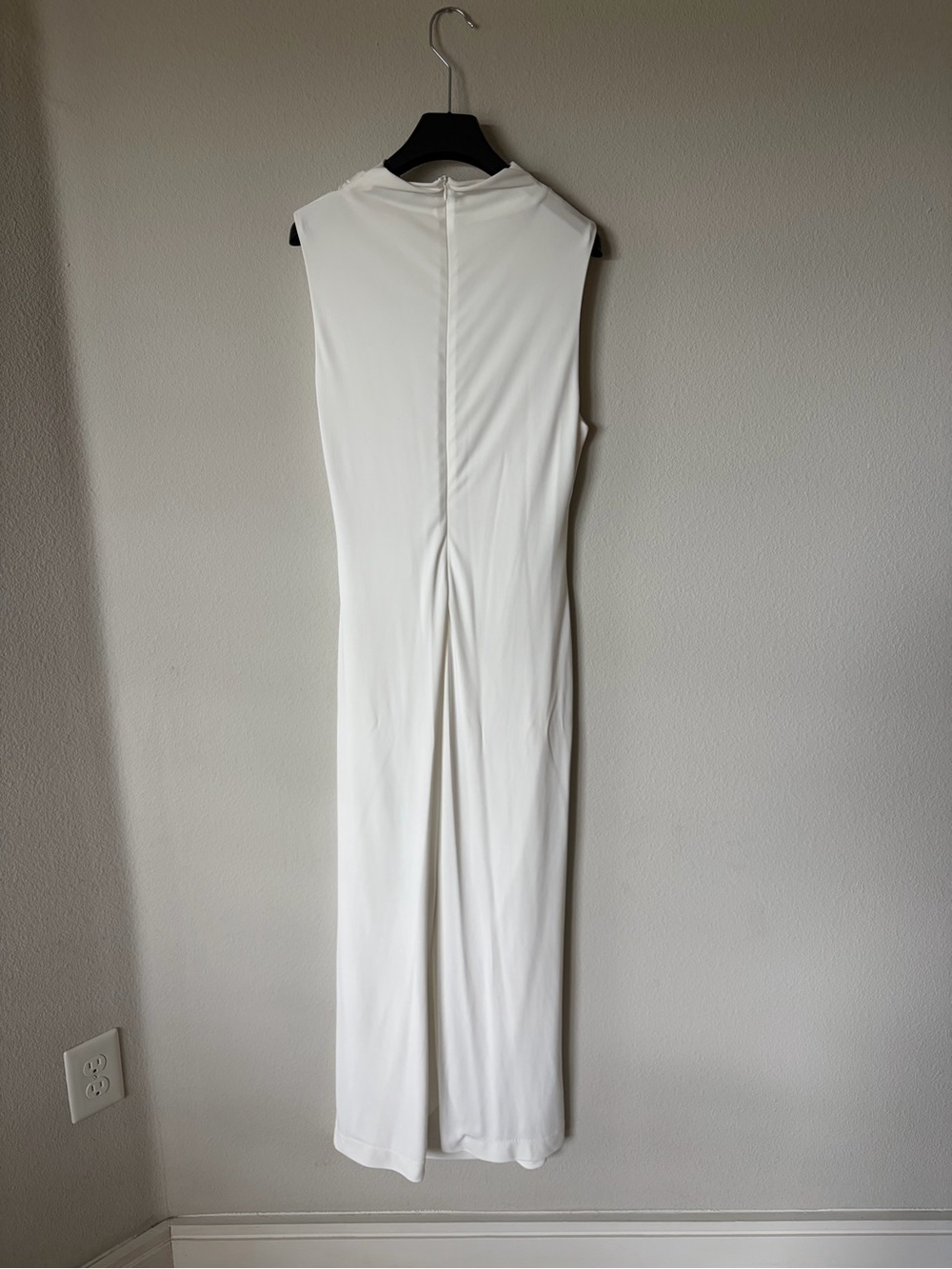 Zara Elegant White Draped Dress - Size L - Like New - Picture 4 of 7